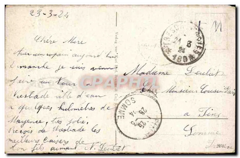 Wiesbaden - Neues Kurhaus — editor Verlag von Karl Roth, Biebrich & Co. - Verso