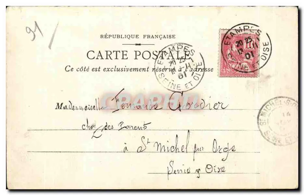 Étampes — Torre de Guinette — L. Didier des Gachons, Editor, Étampes, n°79 - Verso