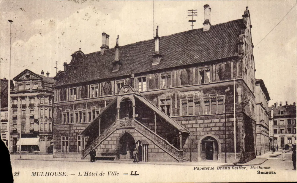 Mulhouse — O Hotel de Ville — Papeterie Braun Seiffier, Mulhouse - Frente