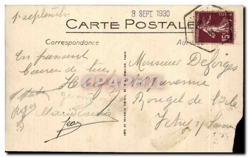 Mulhouse — O Hotel de Ville — Papeterie Braun Seiffier, Mulhouse - Verso