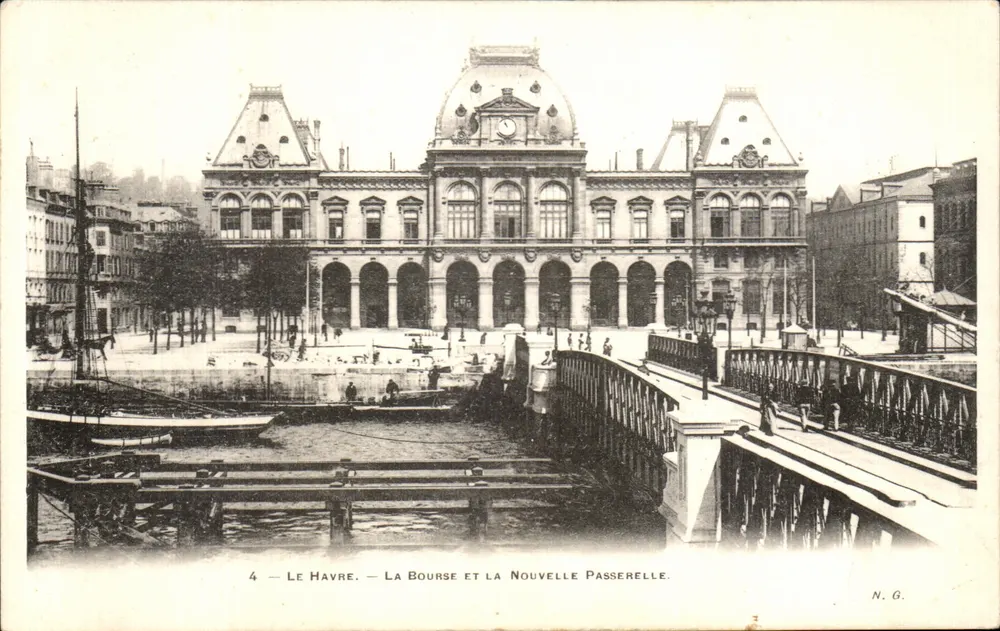 Le Havre — Die Börse und die Neue Brücke — N.G. - Vorderseite