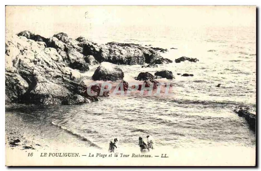 Le Pouliguen — Die Strand und die Rochereau-Turm — LL. n°16 - Vorderseite