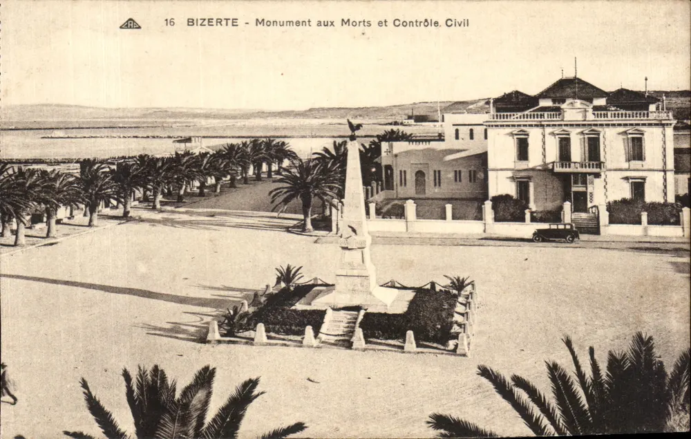 Bizerte - Denkmal für die Toten und Zivile Kontrolle — Verlag ARB, Nr. 16 - Vorderseite