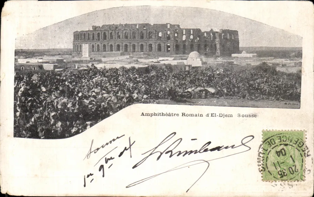 Römisches Amphitheater von El-Djém, Sousse — Ausgabe der französischen Druckerei, Sousse - Vorderseite