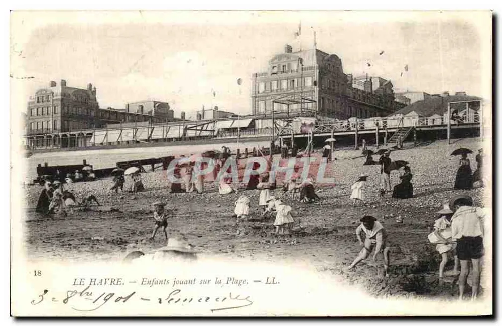 Le Havre — Kinder spielen am Strand — LL. Nr. 18 - Vorderseite