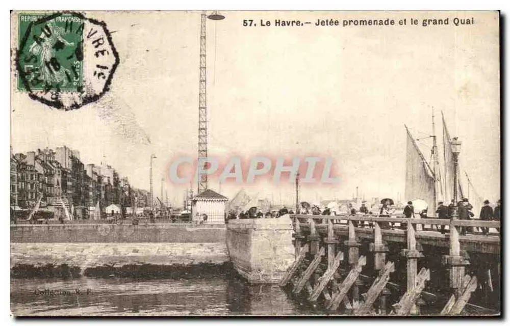 Le Havre — Promenadenmole und der große Kai — Verlag Le Havre, Nr. 57 - Vorderseite