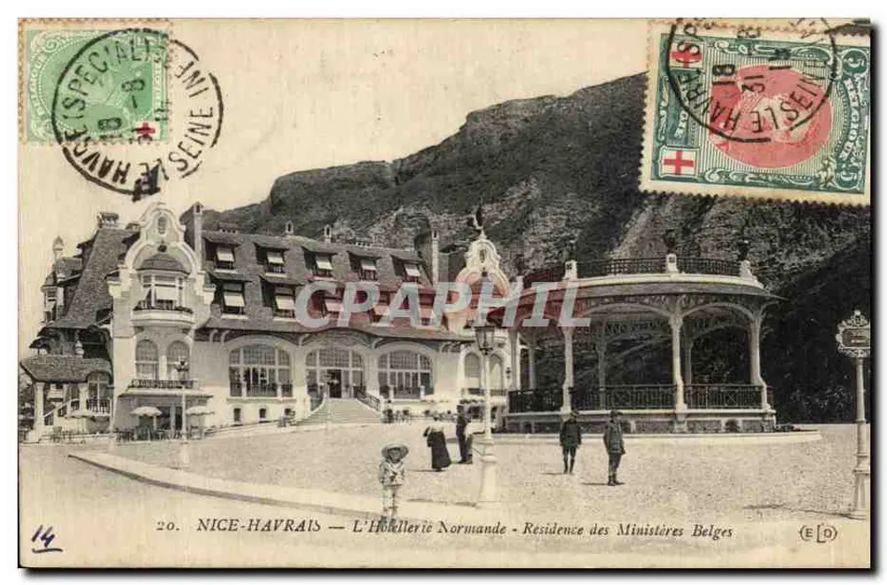 Nice-Havrâis — Das normannische Hotel - Residenz der belgischen Ministerien - Vorderseite