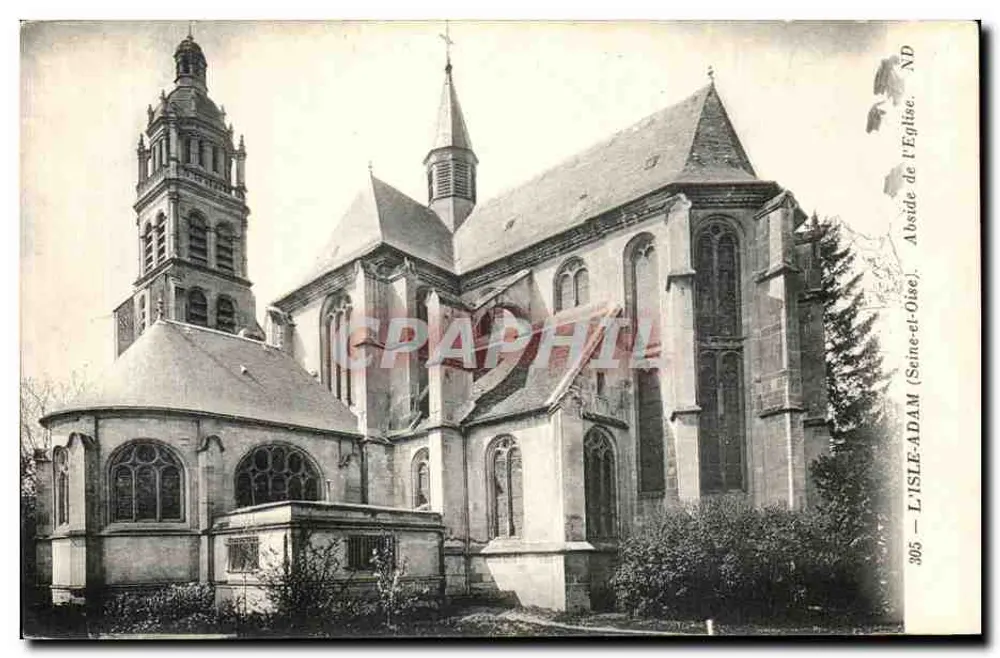 L'Isle-Adam (Sceaux-et-Oise) — Abside da Igreja — Carte postale n°305 - Frente