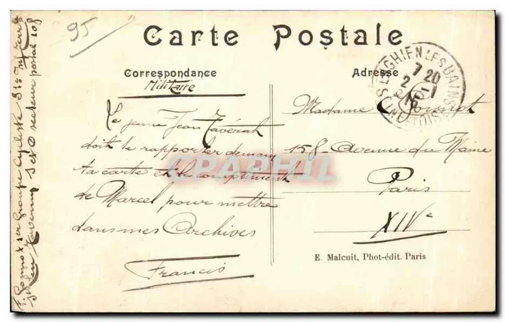 Montmorency (S.-&-O.) — Die Pforte der Templer — E. M. - Rückseite