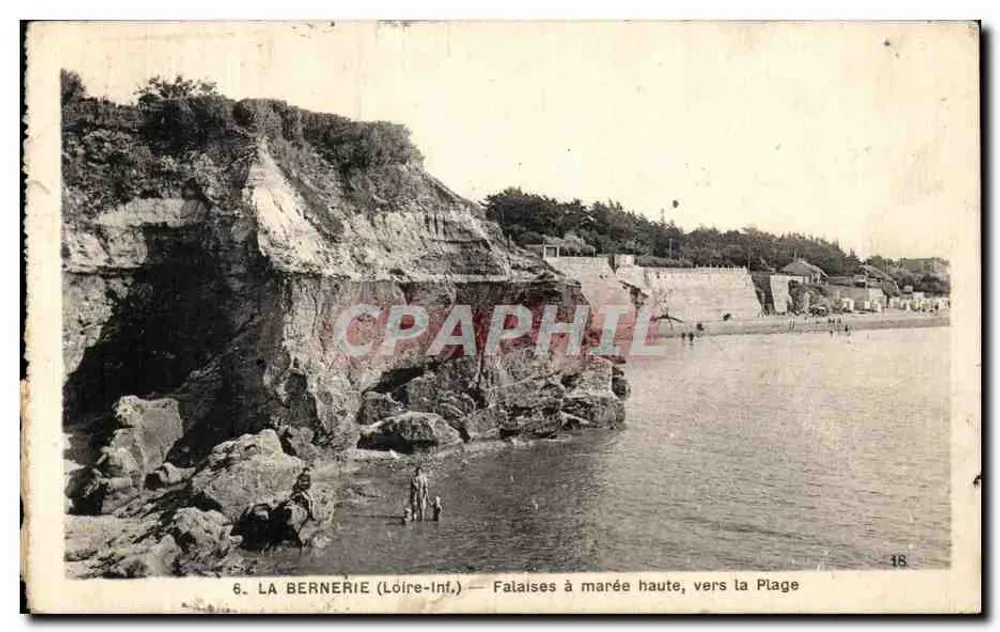 La Bernerie (Loire-Inf.) — Klippen bei Ebbe, in Richtung der Strände — Verlag C. P. A. PHIL, Nr. 18 - Vorderseite