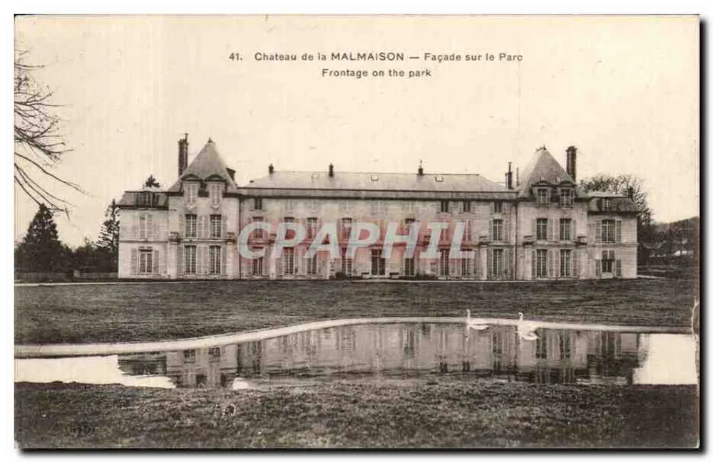Schloss Malmaison — Fassade zum Park — Illustrierte Druck - Vorderseite