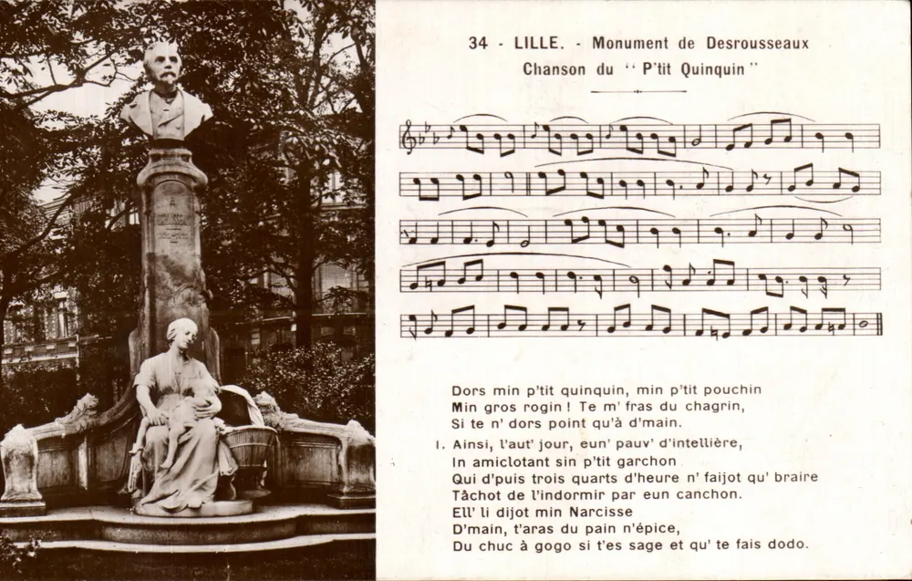 Lille - Denkmal von Desrousseaux des 'P'tit Quinquin' — Verlag Lucien POLD.ET, Lille, Nr. 34 - Vorderseite