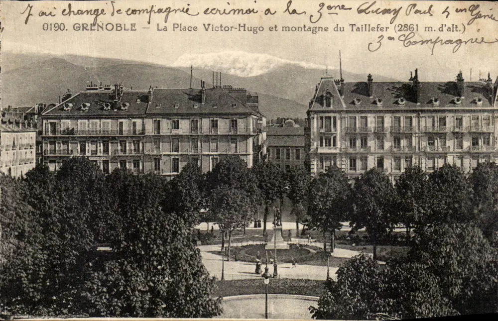 Grenoble — Place Victor-Hugo und Berg Taillefer (2861 m.d'alt.) — Compagnie 0190 - Vorderseite
