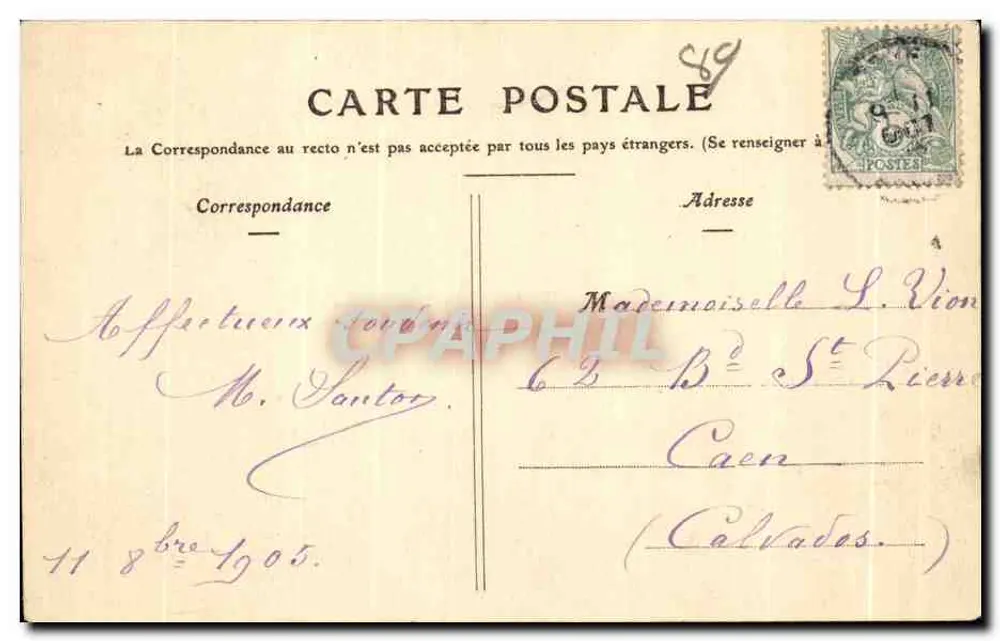 Montdidier — Estátua de Parmentier — Librairie L. Vallée, editora - Verso