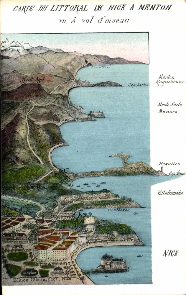 Litoral de Nice a Menton — vista aérea — Edição Giletta, fot. Nice - Frente