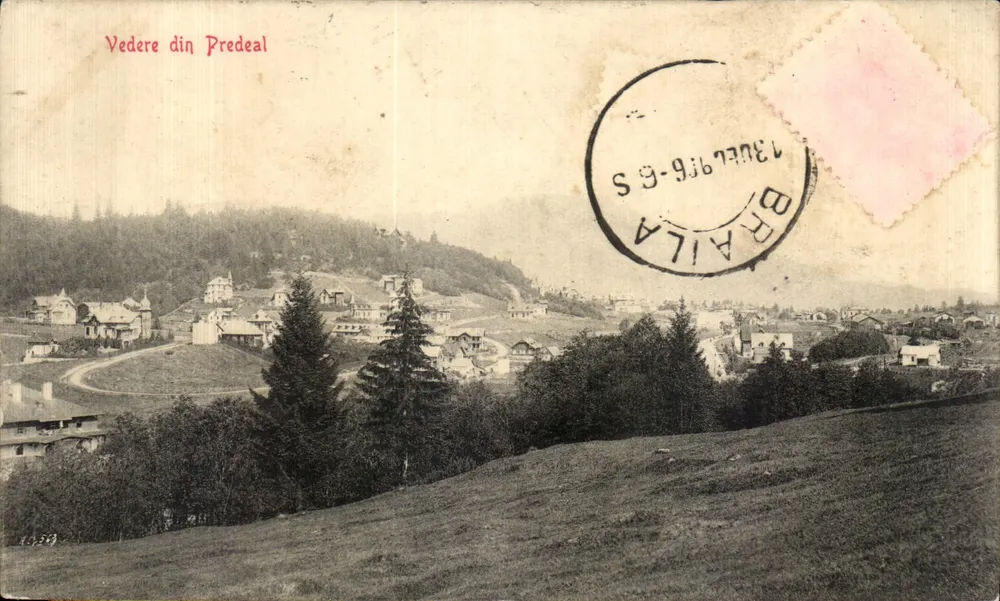 Ansicht von Predeal — Panoramablick auf das Dorf — Verlag Striegel & Co. D., Bukarest - Vorderseite