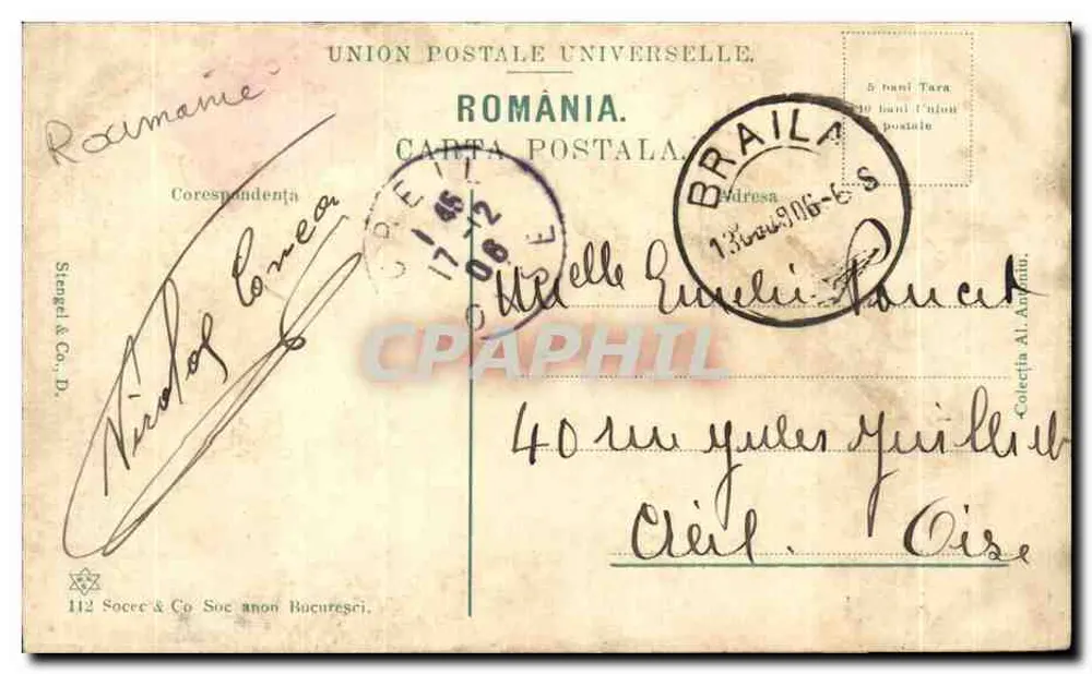 Ansicht von Predeal — Panoramablick auf das Dorf — Verlag Striegel & Co. D., Bukarest - Rückseite