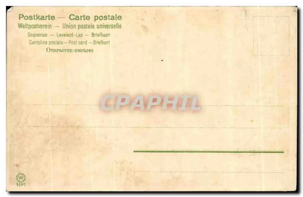 Dois cervos em uma floresta — ilustração de Mailick — editor W. 5197 - Verso