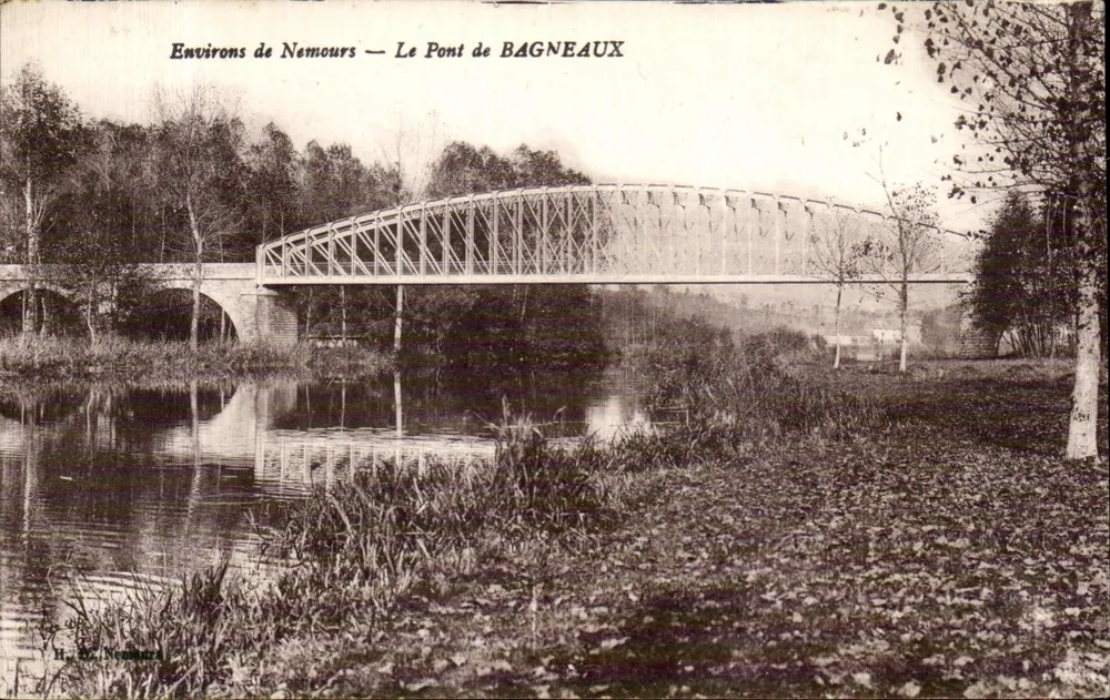 Dintorni di Nemours — Il Ponte di BAGNEAUX — H. Mr. Nemours - Recto