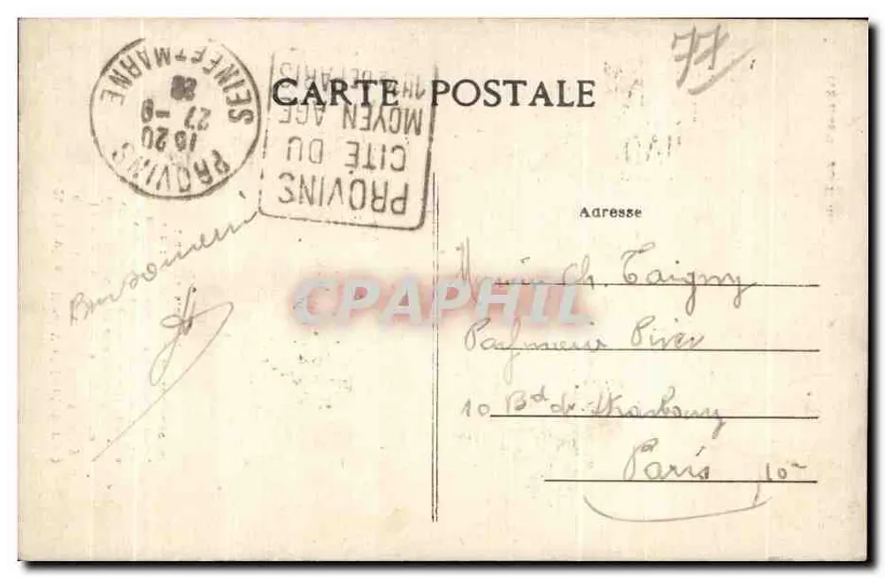 Previns - Hotel Vauluisant (13. Jahrhundert) — Sammlung Georges Tissier - Rückseite