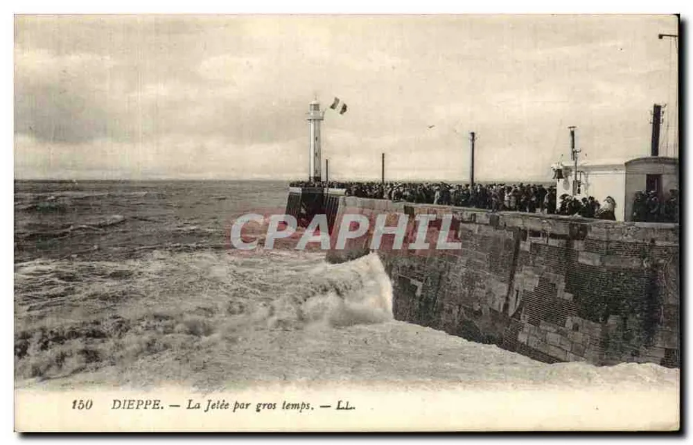 Dieppe — A ponte em tempo de tempestade — LL. n° 150 - Frente