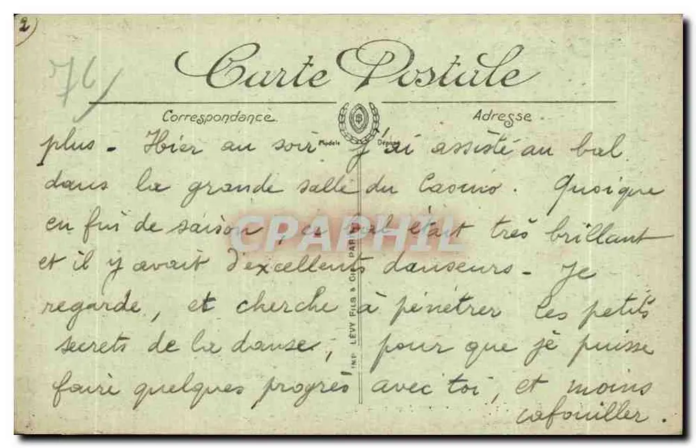 Dieppe — A ponte em tempo de tempestade — LL. n° 150 - Verso