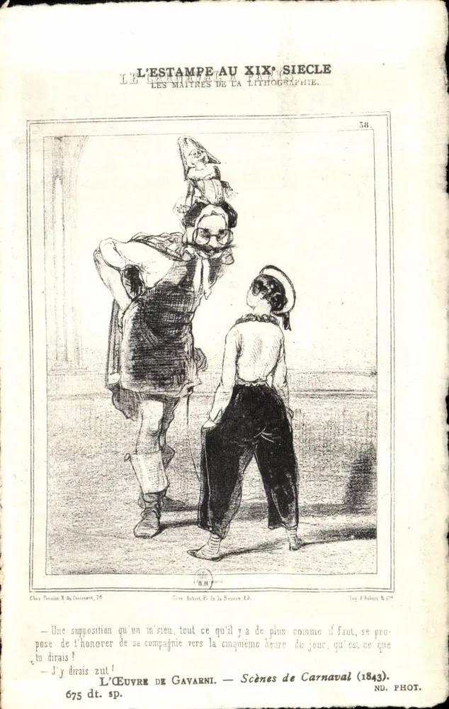 Cenas de Carnaval (1843) — A Obra de Gavarni — Série A Estampa no Século XIX, n° 58 — Editor H. de la Bruère - Frente