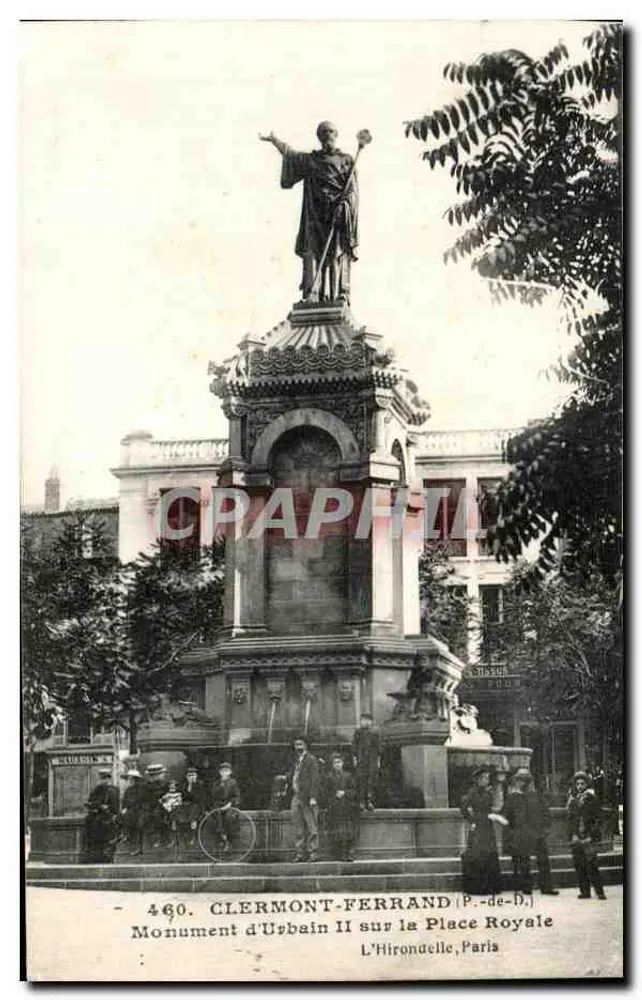 Clermont-Ferrand — Denkmal von Urbain II auf der Place Royale — L'Hirondelle, Paris, n°460 - Vorderseite