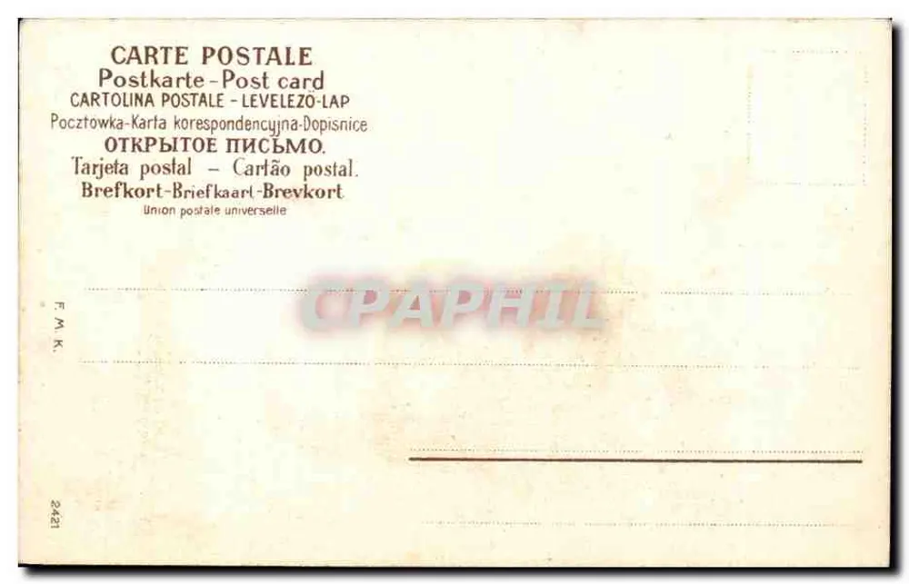 Colheita de trigo — Cena campestre — Editor F.M.K. n°2421 - Verso