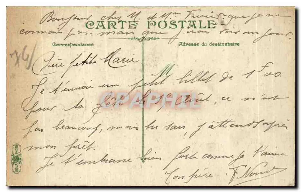 Le Havre — Abfahrt des Dampfschiffes — Éditions L. L. C. n° 1809 - Rückseite