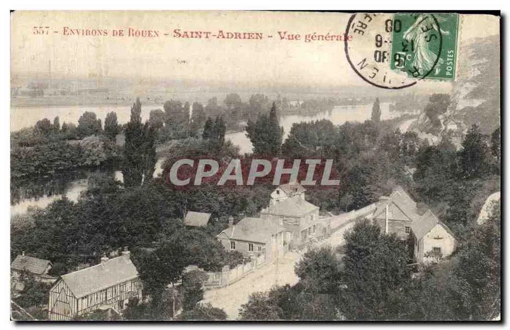 Saint-Adrien — Vista geral — Bilhete postal antigo n°557 - Frente