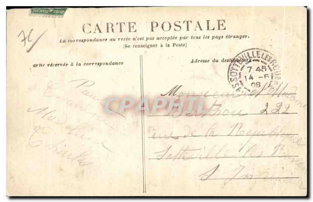 Saint-Adrien — Vista geral — Bilhete postal antigo n°557 - Verso