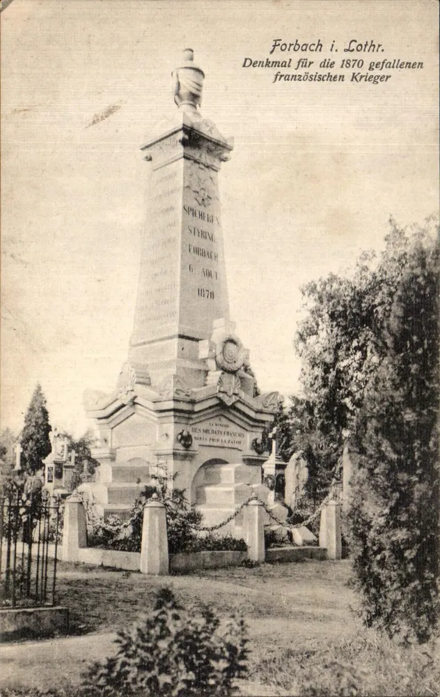 Denkmal für die 1870 gefallenen französischen Krieger in Forbach — Forbach i. Lothr. Denkmal für die 1870 gefallenen französischen Krieger - Vorderseite