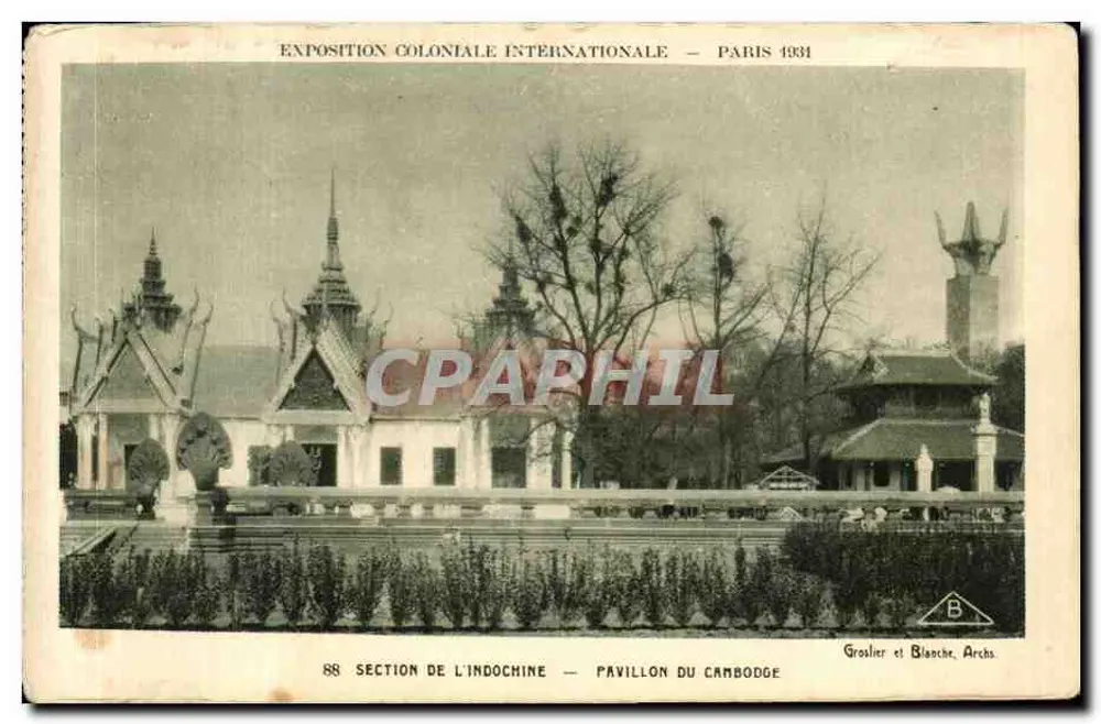 Pavillon des Kambodschas — Internationale Kolonialausstellung — Paris 1931 - Vorderseite