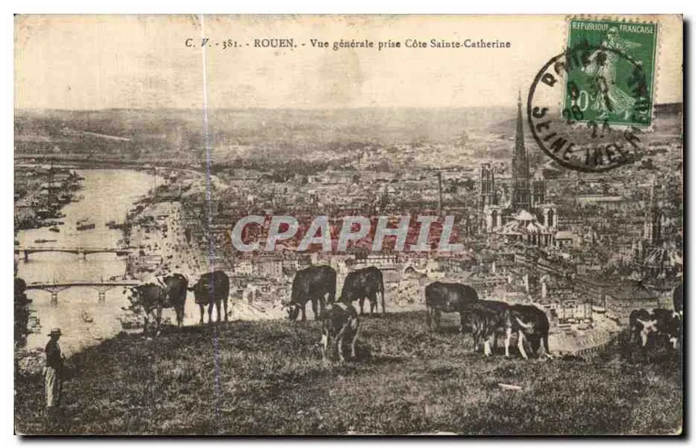 Rouen — Allgemeiner Blick von der Côte Sainte-Catherine — C.V. 381 - Vorderseite