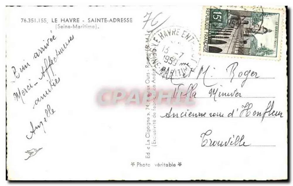 Le Havre — vista panorâmica — Ed. « La Cigogne » - Verso