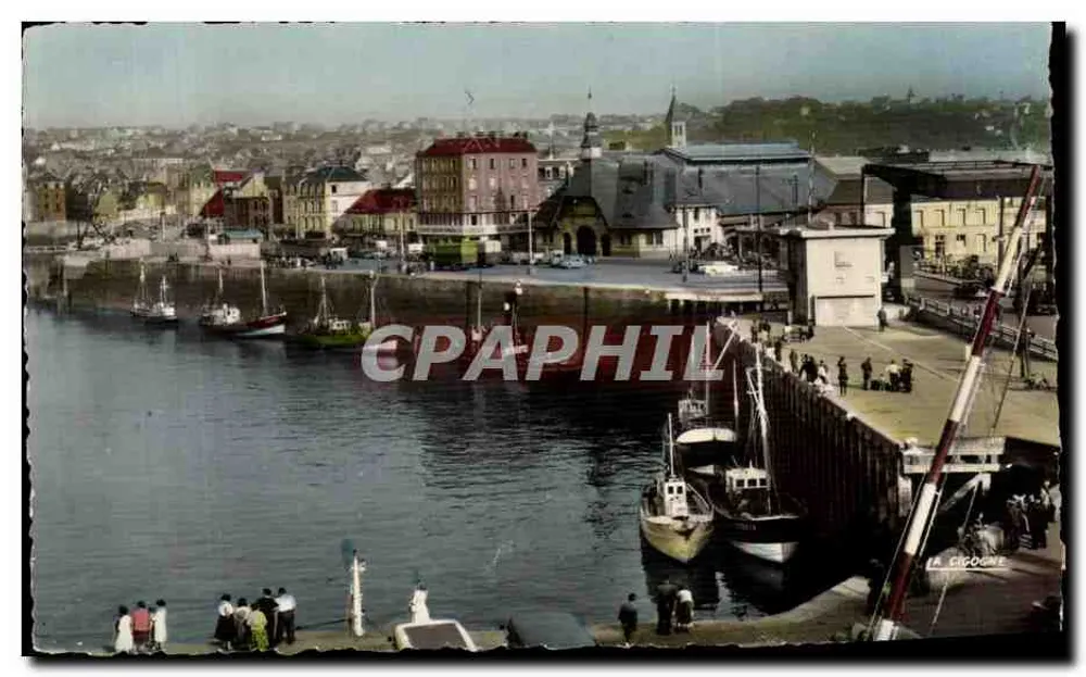 Porto de Dieppe — vista do cais e dos barcos — La Cigogne, n° 76.217.44 - Frente