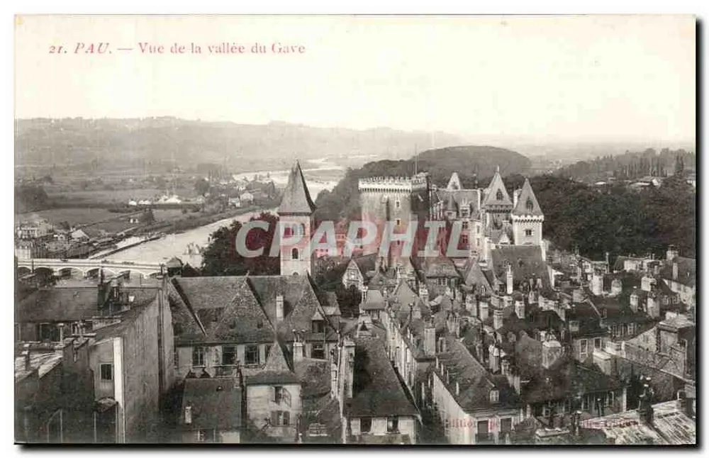 Pau — Vista da vallée do Gave — Edição de Pau - Frente