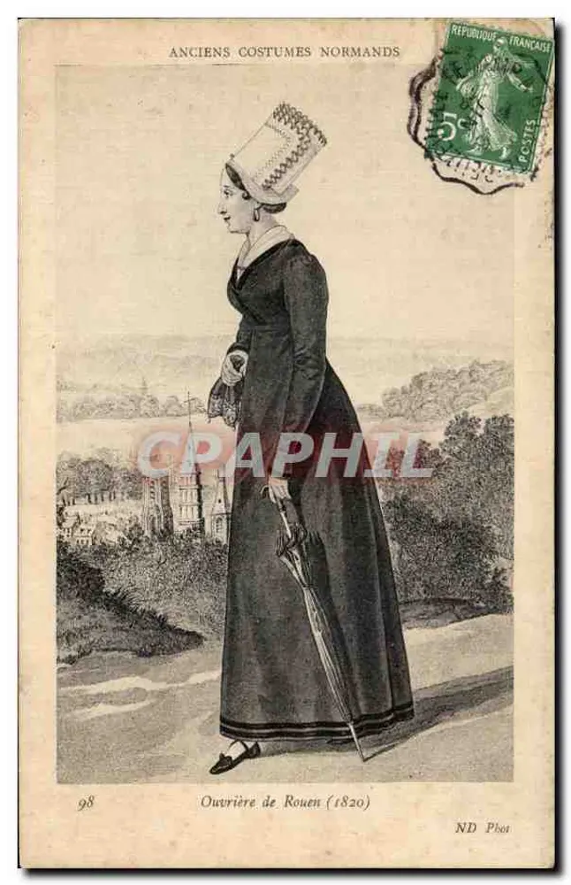 Arbeiter von Rouen (1820) — Alte normannische Kleidung — ND Phot - Vorderseite