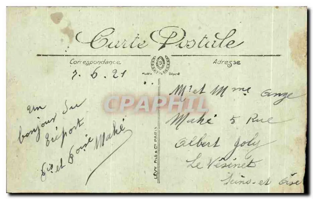 Le Tréport — A Praia com Maré Baixa — LL - Verso