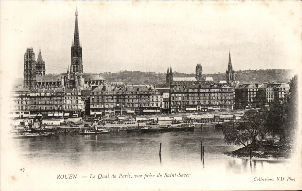 Rouen — Der Kai von Paris, Ansicht vom Saint-Sever — Collections ND Phot - Vorderseite