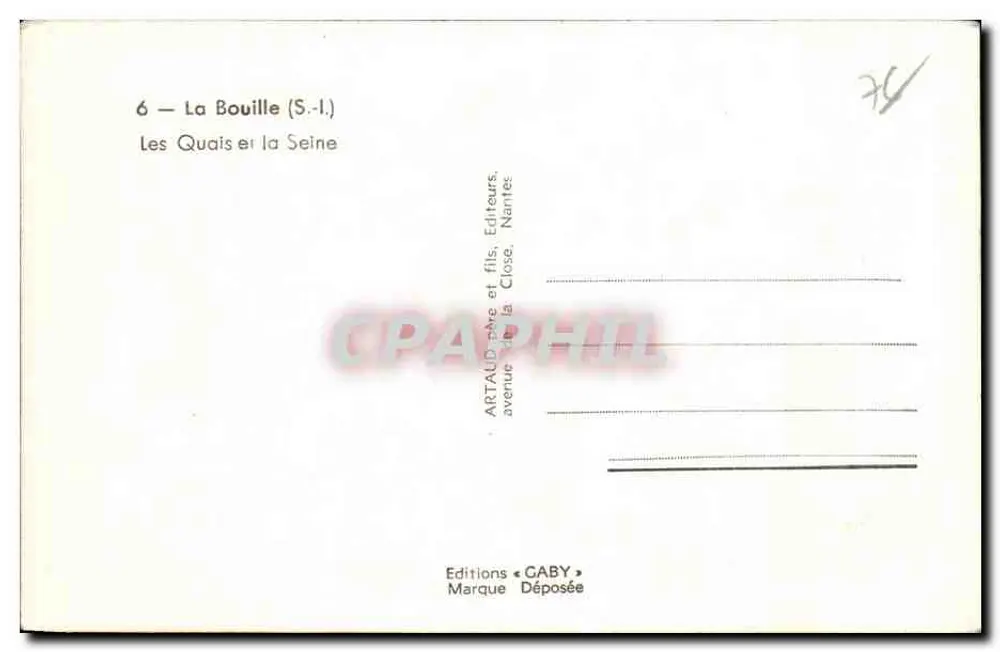 La Bouille (S.-I.) — Los Muelles y la Senna — Ediciones Caby - Reverso