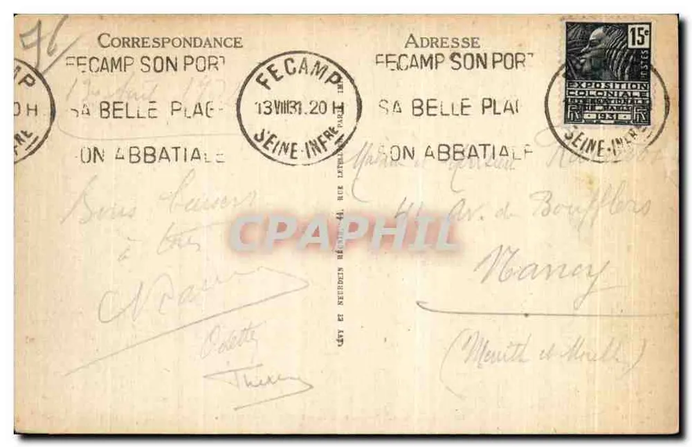 Fécamp — A Digue Promenade — I.L. - Verso