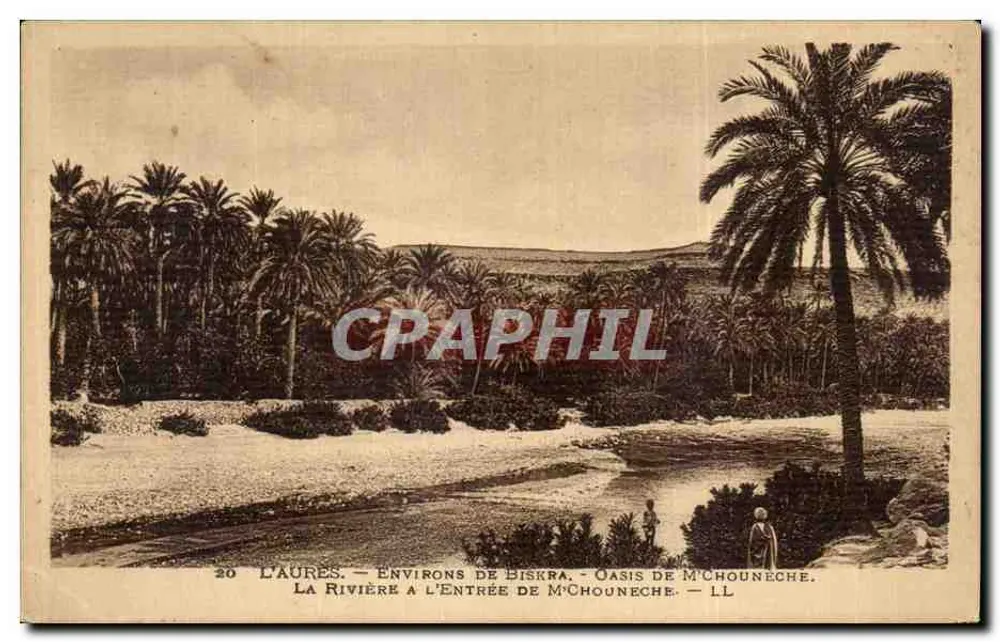 L'AURÈS — Umgebung von Biskra — Oase M'Chouneche — Der Fluss am Eingang von M'Chouneche — LL - Vorderseite