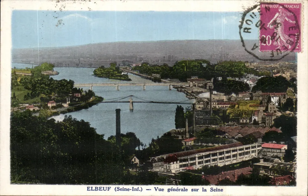 Elbeuf (Seine-Inf.) — Vista geral sobre a Sena — editor R. Bacon - Frente