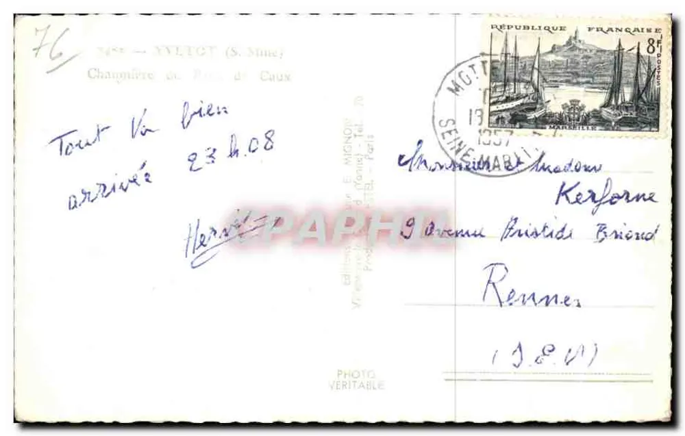 Holzrahmenhaus mit Schieferdach — É. Mignon — Éditions E. Mignon, Paris - Rückseite