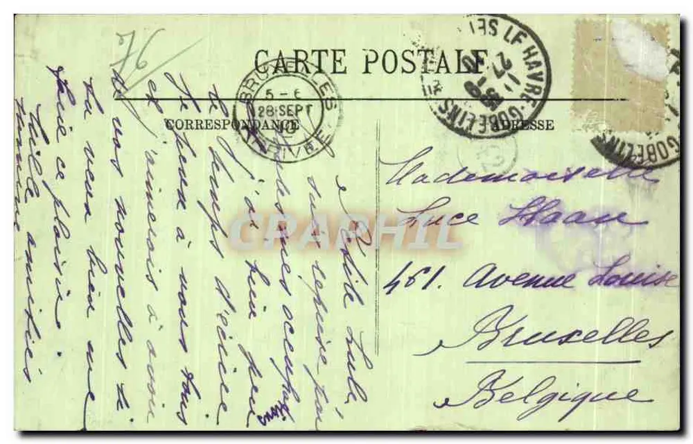 Le Havre — O Rond-Point Félix-Faure — LL. — N° 655 - Verso