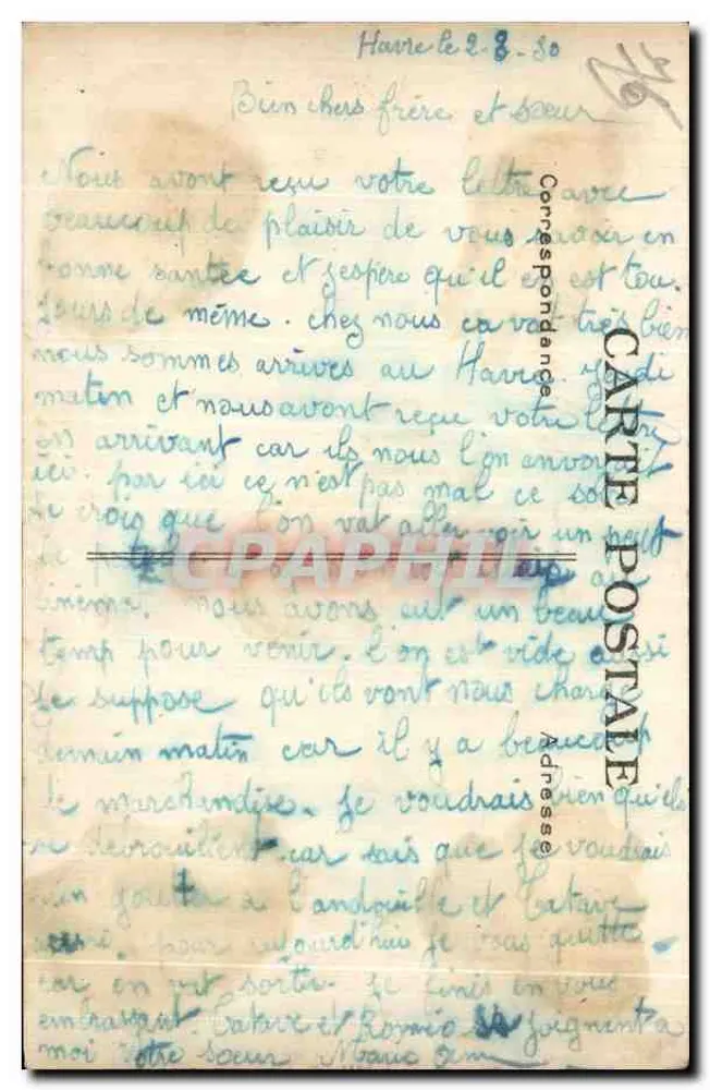 Le Havre — Boulevard Albert 1er y la Playa — editor B.D. n°226 - Reverso