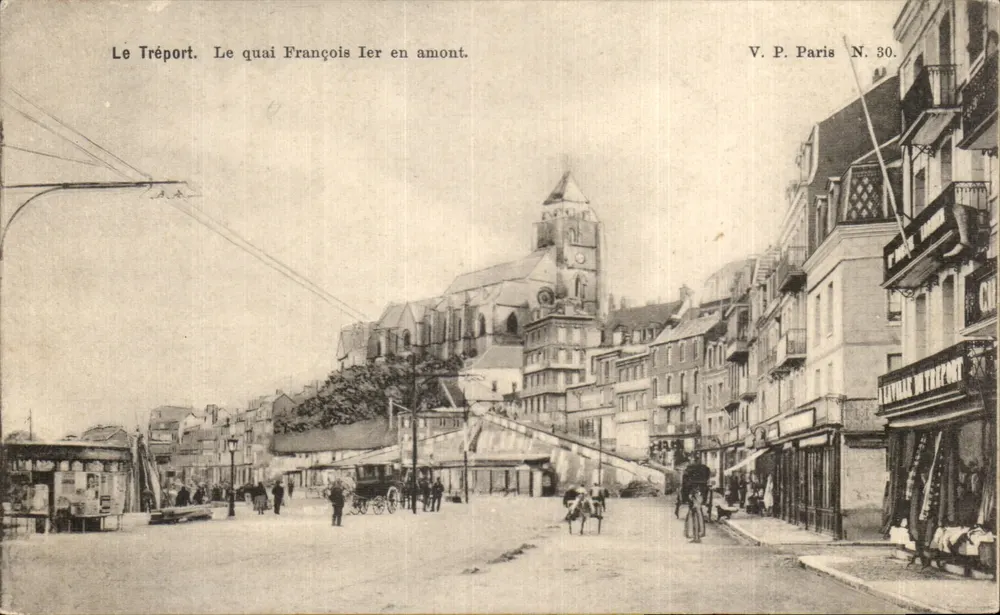 Le Tréport. Der Quai François Ier stromaufwärts — V. P. Paris N. 30. - Vorderseite