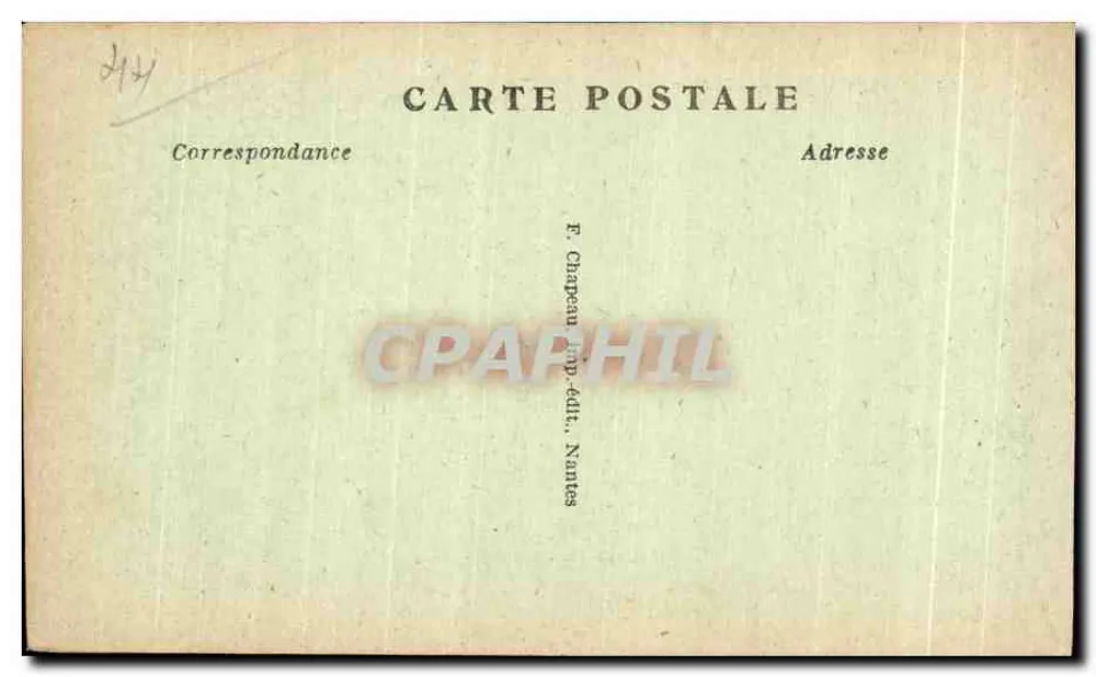 NANTES — Palácio de Justiça — F. Chapeau, impressor-editor Nantes - Verso
